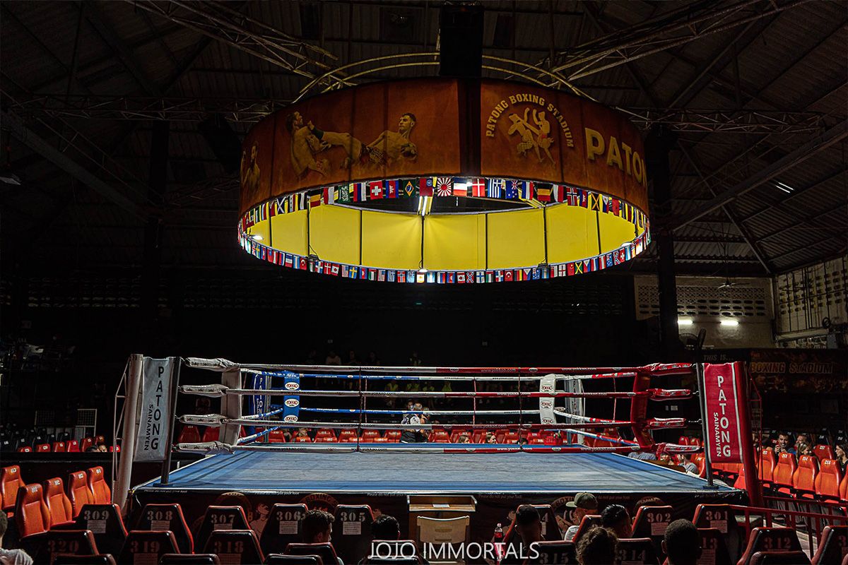 Patong Boxing Stadium Sainamyen - Thai Boxing Ring Overview at Night Time