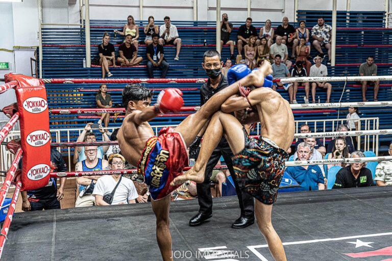 Two young men in boxing gear sparring in a ring, displaying their strength and agility.