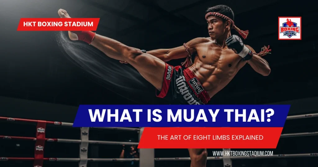 Professional Muay Thai fighter demonstrating powerful roundhouse kick technique