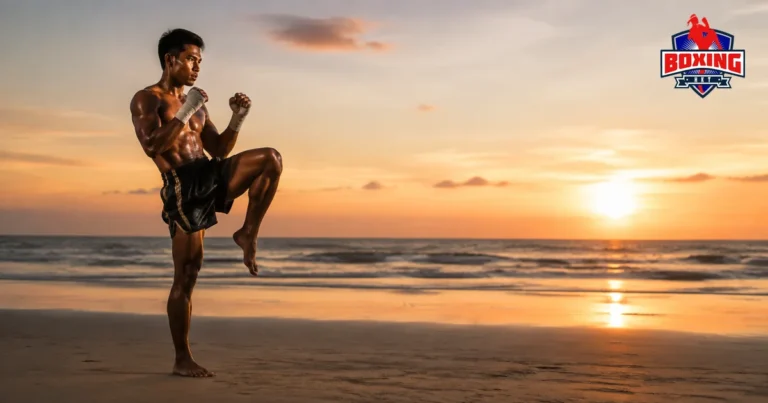 Late afternoon on Patong beach before a fight night at Patong Boxing Stadium
