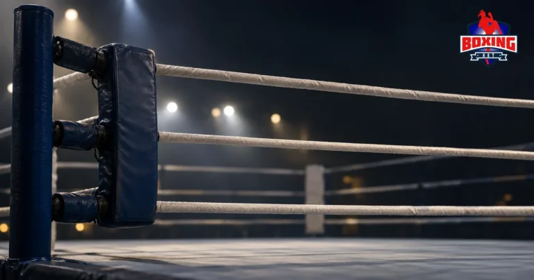 Ringside seats beside the ring at a Phuket boxing stadium before a bout